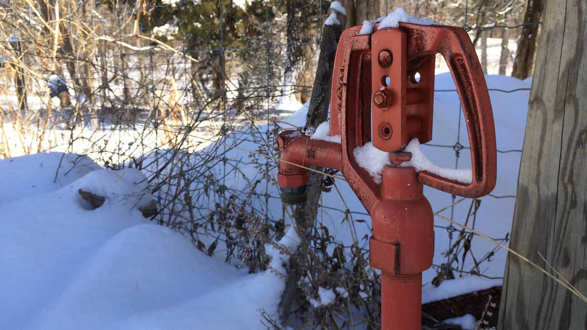 Faucet in the snow