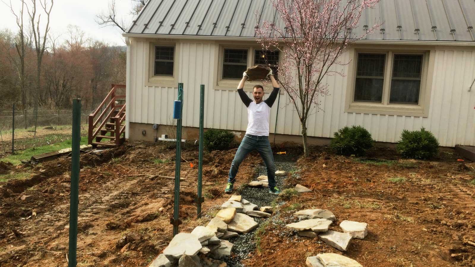 Sean Lifting Rocks