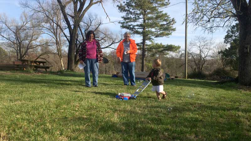 Quincy with Grandma and Grandpa Athayde