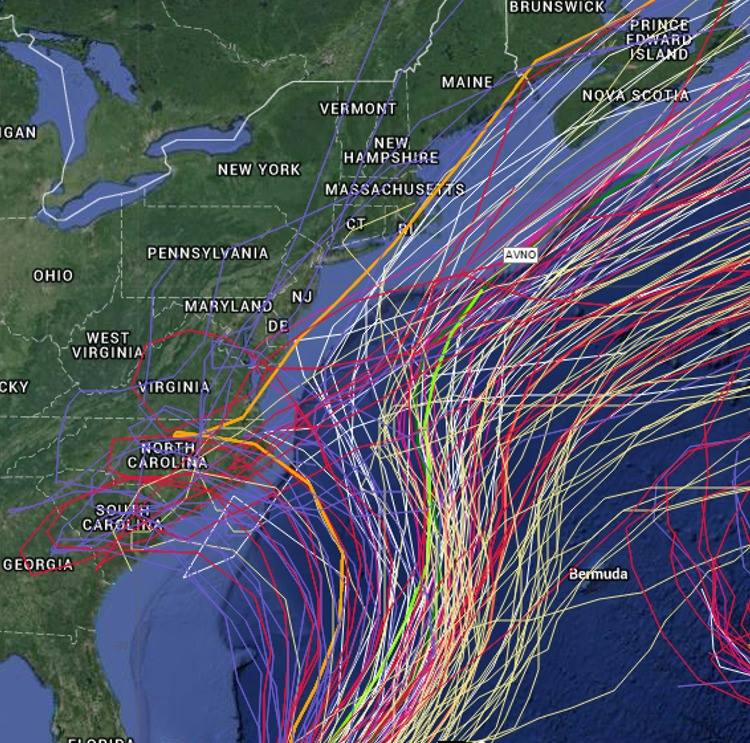 Image of Spaghetti model from Mike's Weather Page